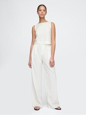 GAP 365 High Rise Linen-Blend Trousers 10T